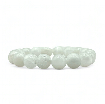 10mm Selenite B Bead Bracelet